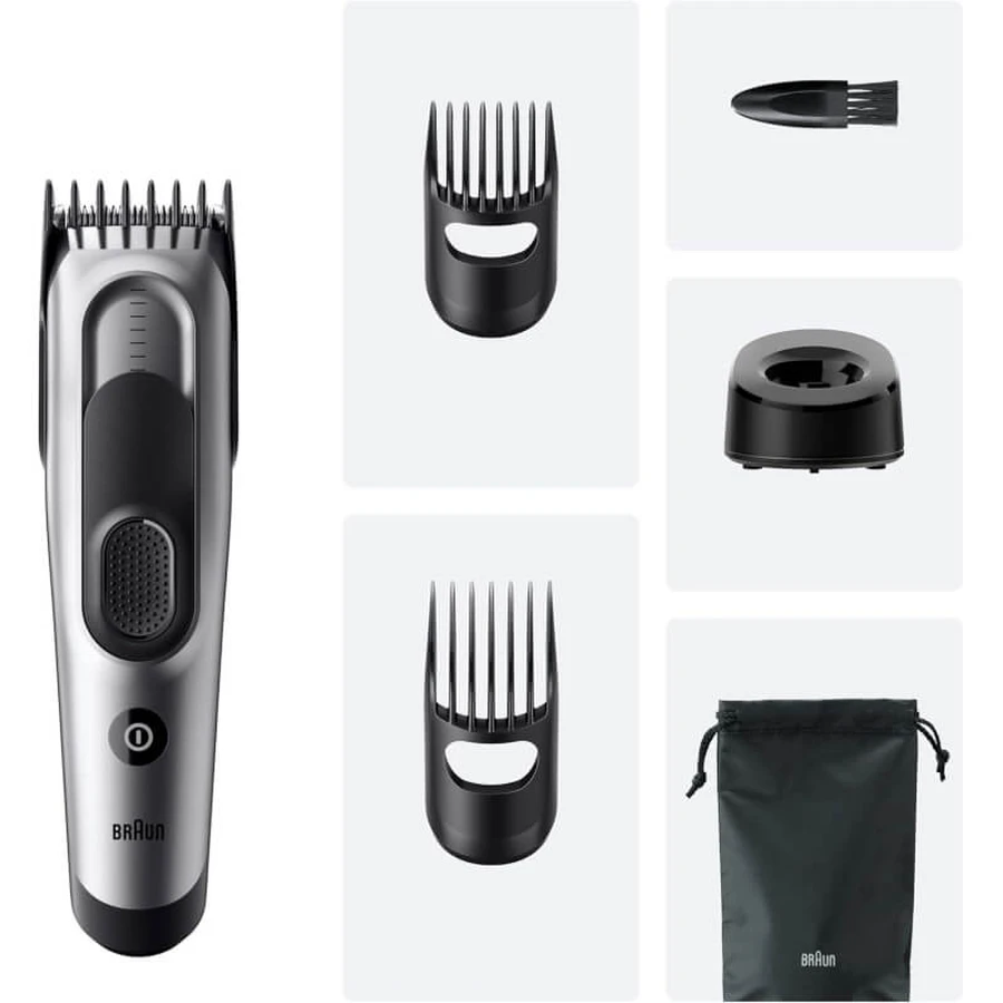Serie 7 hc7590 - Cortapelo para hombre con cuchilla afilada - Negro/Plata