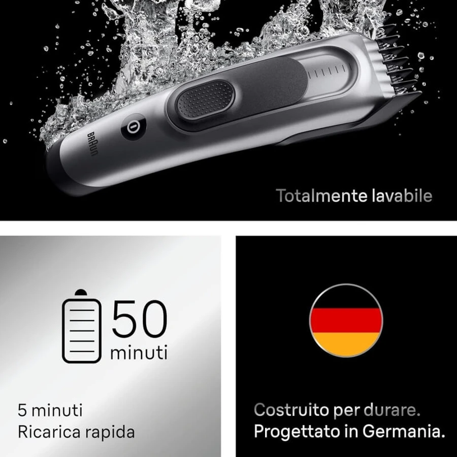 Serie 7 hc7590 - Cortapelo para hombre con cuchilla afilada - Negro/Plata