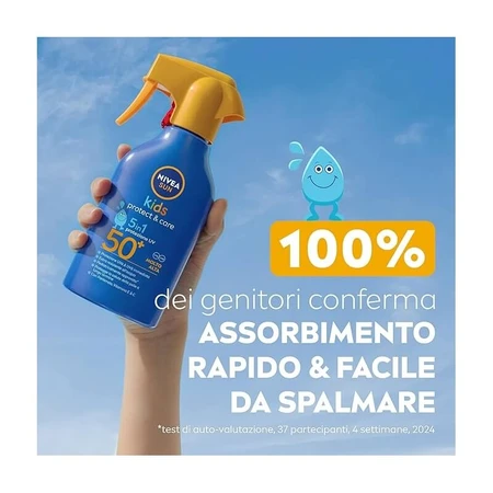 Nivea Sunscreen SPF 50+ Sun Kids Protech &amp; Care 5-in-1 Sun Spray for Kids, 250 ml