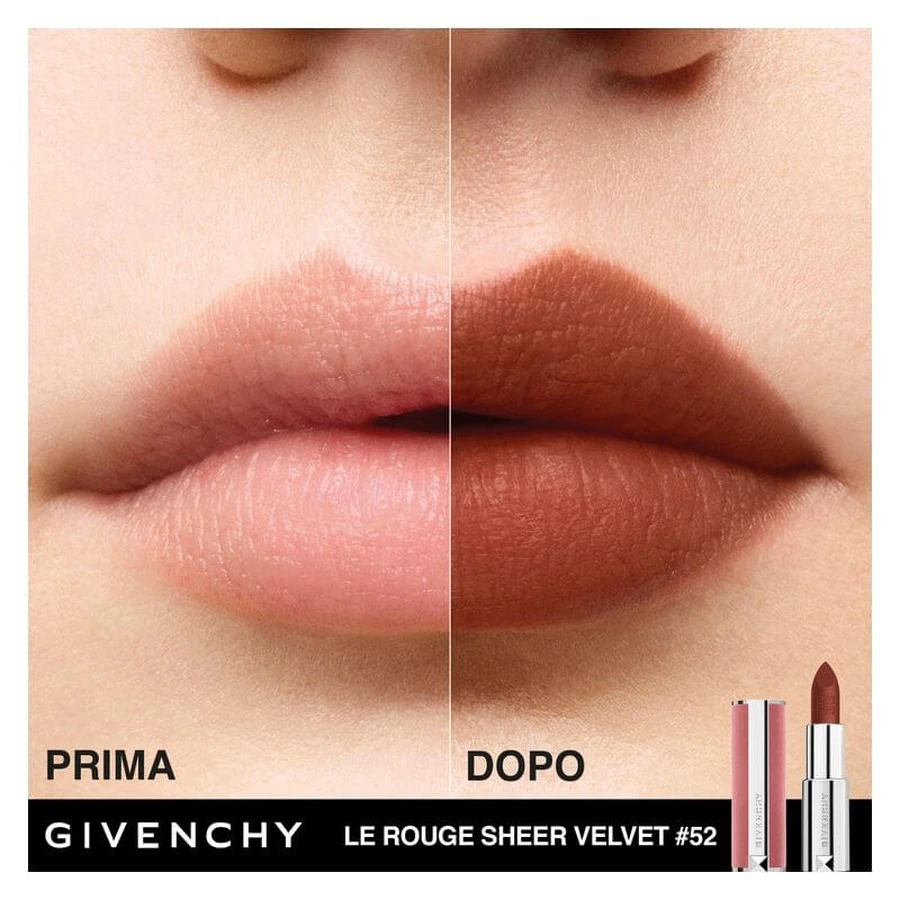 Givenchy Le Rouge Sheer Velvet - Matte lippenstift nr. 52 Brun Épice