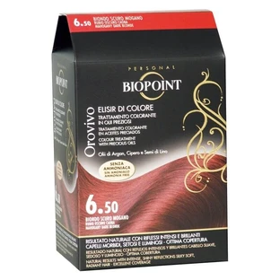 Biopoint Orovivo Color Elixir – trwała farba do włosów na bazie olejków, bez amoniaku, odcień 6.5 – ciemny mahoniowy blond