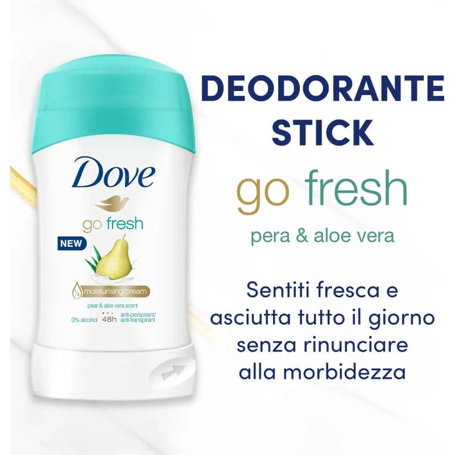 Dove Go Fresh Poire et Aloe Vera - Déodorant en stick, 40 ml
