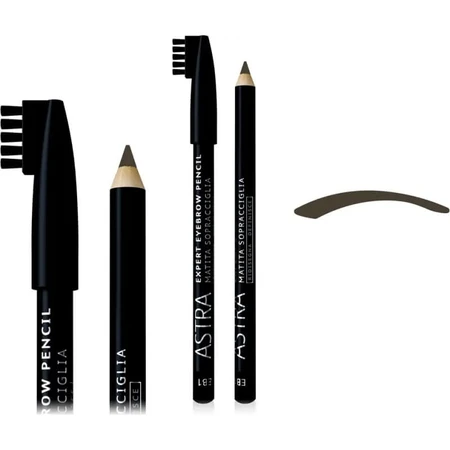 Astra Expert - Crayon à sourcils avec peigne, n° EB2, brun foncé
