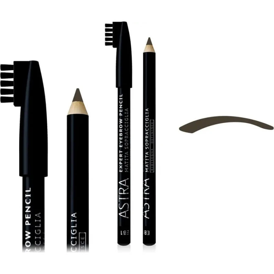 Astra Expert - Crayon à sourcils avec peigne, n° EB2, brun foncé