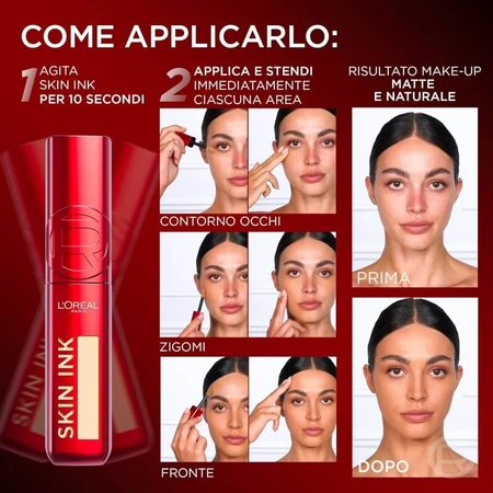 L'Oréal Paris Infaillible Skin Ink - Base de maquillaje y corrector n.º 290, tono medio cálido