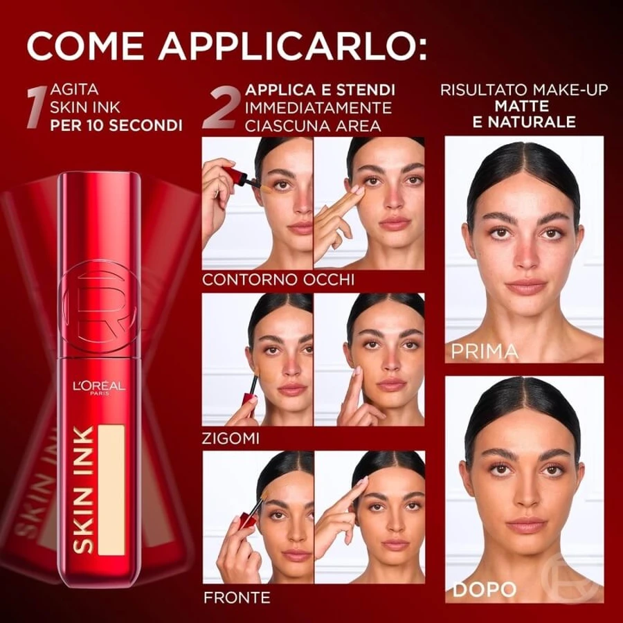L'Oréal Paris Infaillible Skin Ink - Base de maquillaje y corrector n.º 290, tono medio cálido