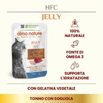 Almo Nature HFC Jelly au thon et à la sole - Aliment complémentaire pour chats adultes (boules de poils) 55 g