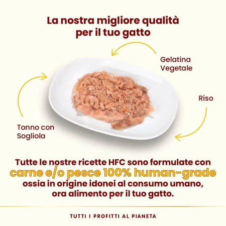 Almo Nature HFC Jelly au thon et à la sole - Aliment complémentaire pour chats adultes (boules de poils) 55 g