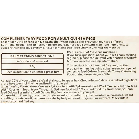 Oxbow Essential Adult Guinea Pig Food - Complete Food for Adult Guinea Pigs, 2.27 kg