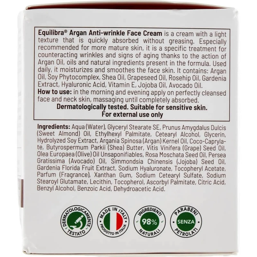 Equilibra Argan Anti-Wrinkle Face Cream 50 ml