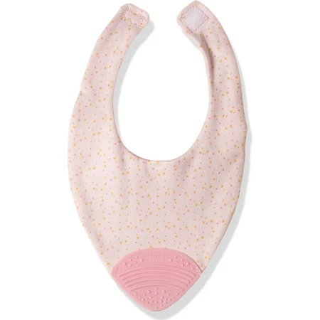 Chicco Gummy-slabbetje - Roze slabbetje met stippen en bijtring