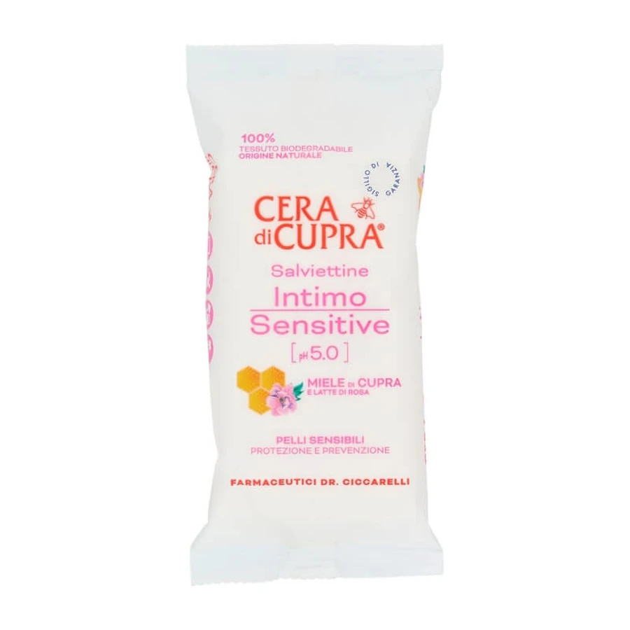 Cupra Intimate Sensitive pH 5.0 Wipes for Sensitive Skin, 12 intimate wipes