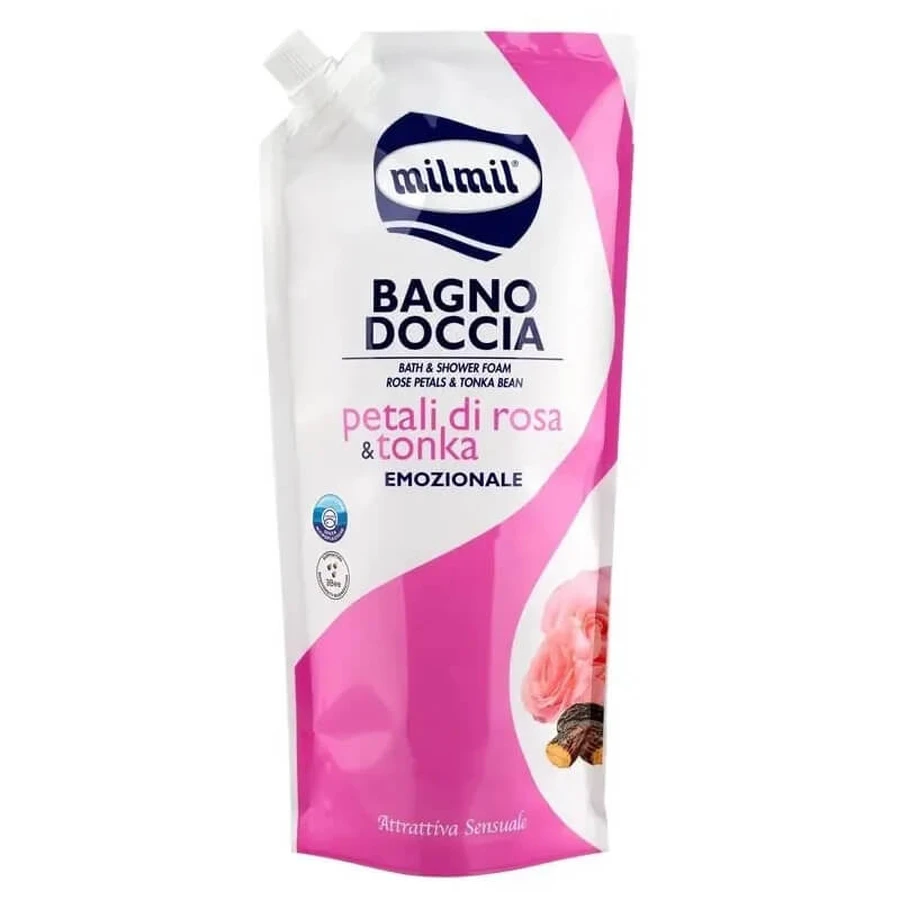 Mil mil Rosenblüten &amp; Tonka – Bad &amp; Dusche – 750 ml Nachfüllpackung