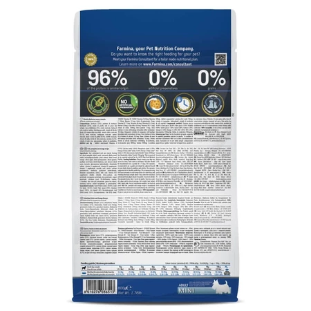 Farmina N&amp;d Ocean Adult Mini Kabeljauw, Pompoen en Sinaasappel - Compleet voer voor kleine volwassen honden, 800 g