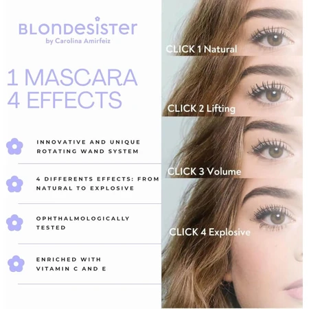 Blondesister 4-in-1 Click & Turn Multi-Purpose Mascara No. 01 Ultra Black