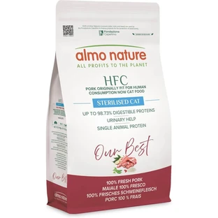 Almo Nature HFC « Our Best » au porc stérilisé - Aliment complet pour chats adultes stérilisés, 1,2 kg