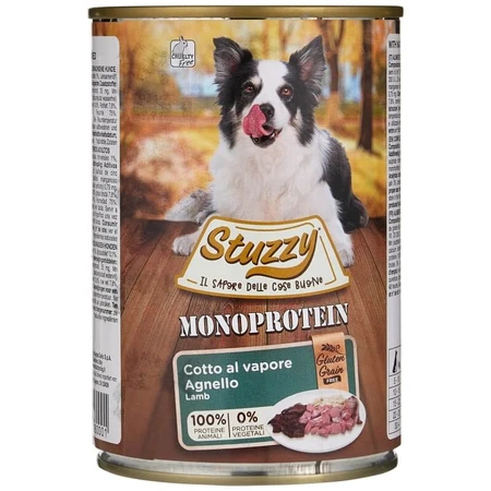Schesir Stuzzy Single-Protein Lamm – Alleinfuttermittel für ausgewachsene Hunde, 400 g