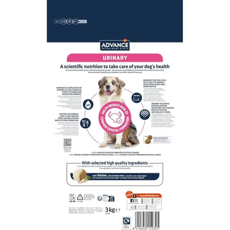 Advance Veterinary Diets Urinary - Complete Dietary Food for Dogs with Urinary Problems, 3 kg