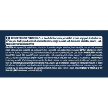 Advance Veterinary Diets Urinary - Complete Dietary Food for Dogs with Urinary Problems, 3 kg
