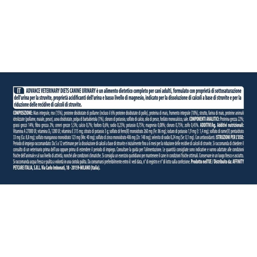 Advance Veterinary Diets Urinary - Complete Dietary Food for Dogs with Urinary Problems, 3 kg