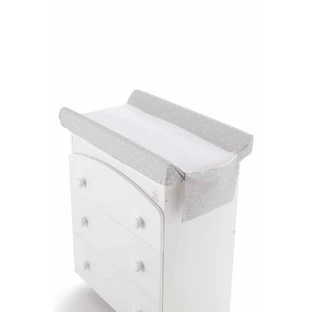 Italbaby-verschoontafelhoes met een paneel van katoenen badstof in het midden en een opbergvak aan de zijkant, 50 x 80 cm – roze sterren