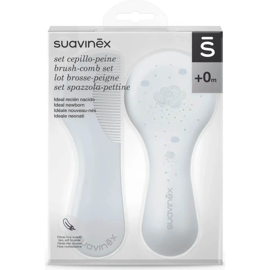 Suavinex Light Blue Brush and Comb Set
