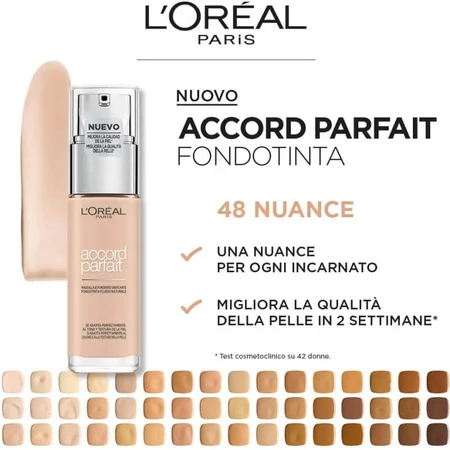 Base de maquillaje Accord Parfait de L'Oréal Paris - Base de maquillaje líquida - N.º 2r2c2k Vanille Rose