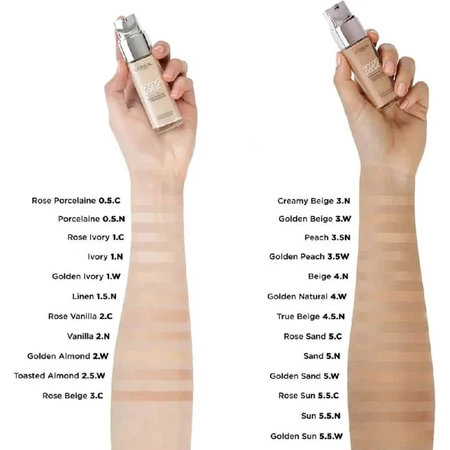 Base de maquillaje Accord Parfait de L'Oréal Paris - Base de maquillaje líquida - N.º 2r2c2k Vanille Rose