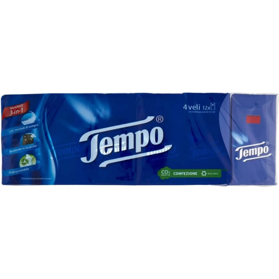 Tempo Soft Cotton Handkerchiefs, 12x9