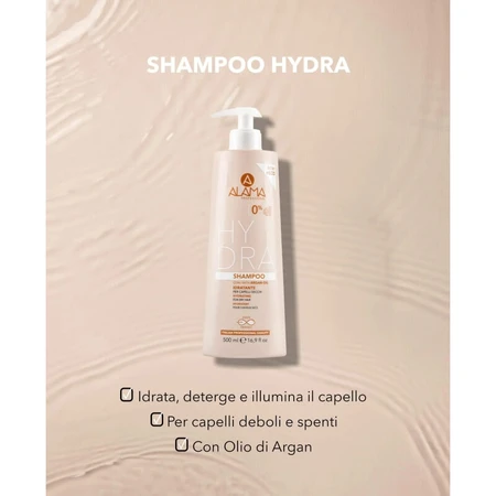 Alama Hydra – Feuchtigkeitsspendendes Shampoo für trockenes Haar, 500 ml