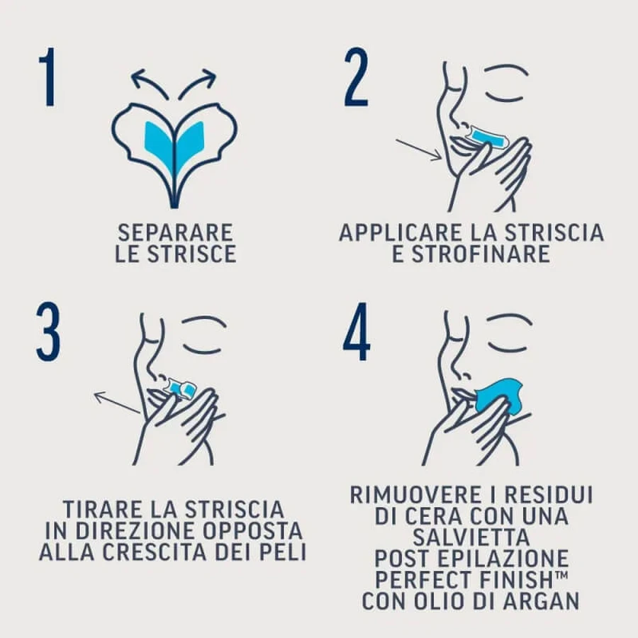 Veet Expert - 12 bandes d'épilation pour le visage, pour peaux sensibles