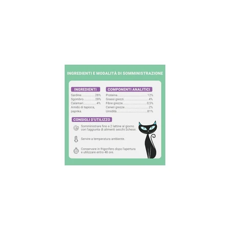 Schesir Sardinen in Makrelen- und Tintenfischsauce – Alleinfuttermittel für Katzen, 70 g