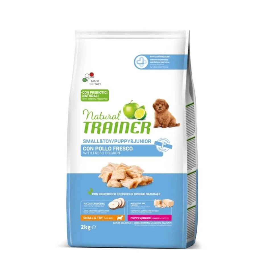 Natural Trainer Puppy & Junior Small & Toy Kip & Rijst - Compleet hondenvoer, 2 kg
