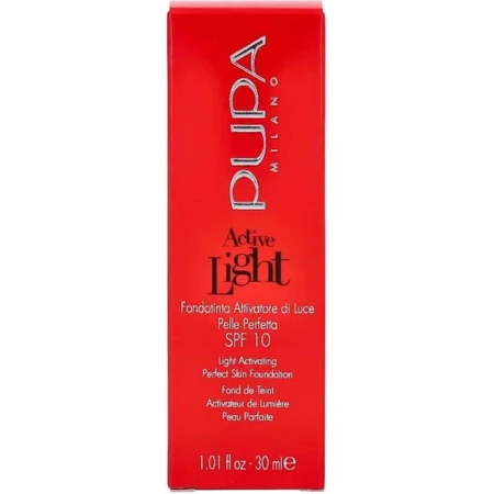 Pupa Active Light - Base de maquillaje sin aceites con SPF 10 para una piel perfecta - N.º 040
