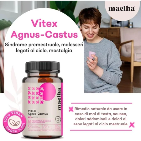 Maelha Nutrition Vitex agnus-castus 60 Kapseln – Nahrungsergänzungsmittel für den Menstruationszyklus
