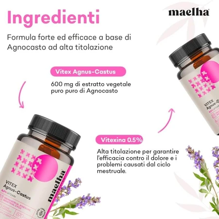 Maelha Nutrition Vitex agnus-castus 60 Kapseln – Nahrungsergänzungsmittel für den Menstruationszyklus