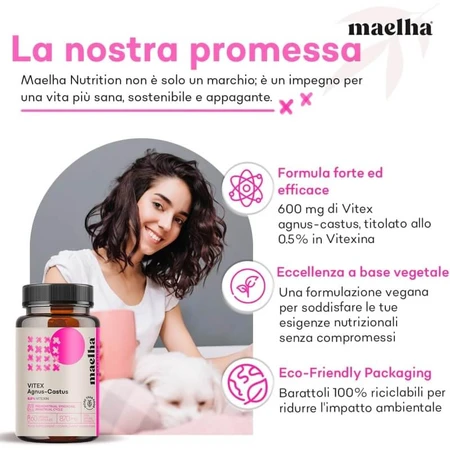 Maelha Nutrition Vitex agnus-castus 60 Kapseln – Nahrungsergänzungsmittel für den Menstruationszyklus
