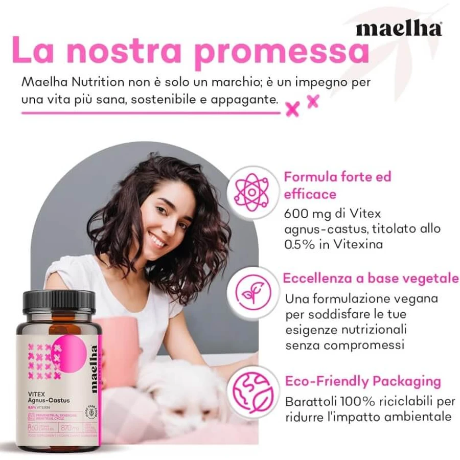 Maelha Nutrition Vitex agnus-castus 60 Kapseln – Nahrungsergänzungsmittel für den Menstruationszyklus