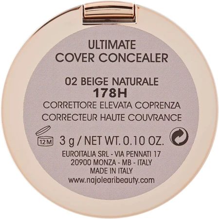 Naj Oleari Ultimate Cover Concealer - Concealer met hoge dekkracht nr. 02 Natural Beige