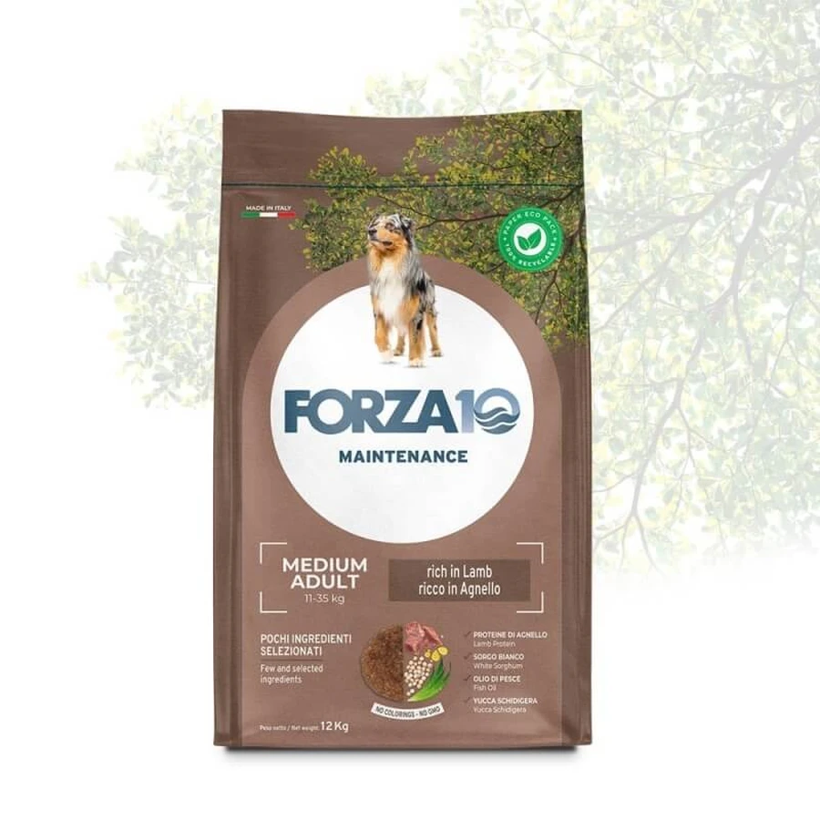 Forza10 Medium-Adult Maintenance Lamb hondenvoer – Compleet voer voor volwassen honden, 12 kg
