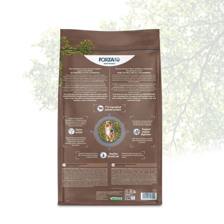 Forza10 Medium-Adult Maintenance Lamb hondenvoer – Compleet voer voor volwassen honden, 12 kg