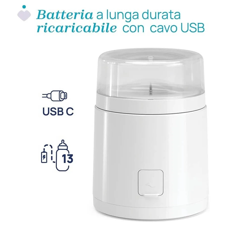 Chicco Bottle Warmer - Portable 2-in-1 with Sterilizer, USB-C Charging, and Universal Compatibility
