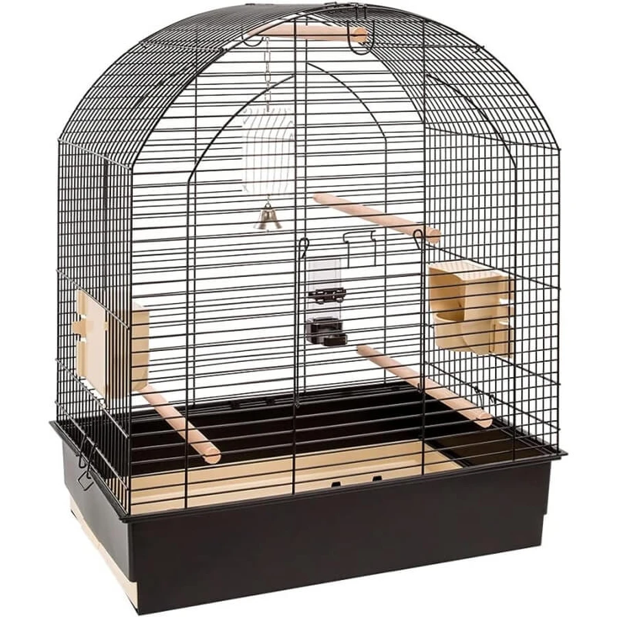 Ferplast Greta - Cage pour cacatoès et perruches, avec toit à charnières et grillage peint en noir