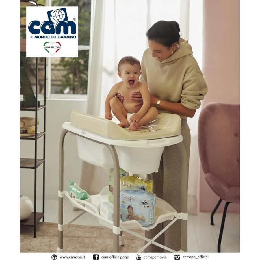 Cam Cambio - Conjunto de cambiador y bañera, color 261 beige