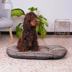 Ferplast Relax 89-10 - cuscino ovale in cotone lavabile per cani e gatti fantasia città marrone 89 x 55 cm
