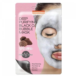 Purederm Deep Purifying Black – Stoffmaske mit reinigenden Aktivkohle-Bläschen, 20 g
