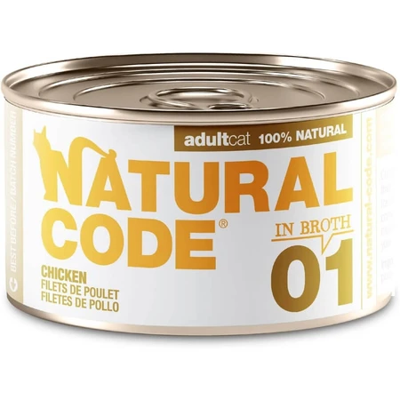 Natural Code 01 fileuri de pui – hrană completă pentru pisici adulte, 85 g