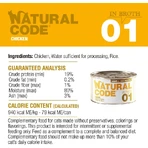 Natural Code 01 fileuri de pui – hrană completă pentru pisici adulte, 85 g