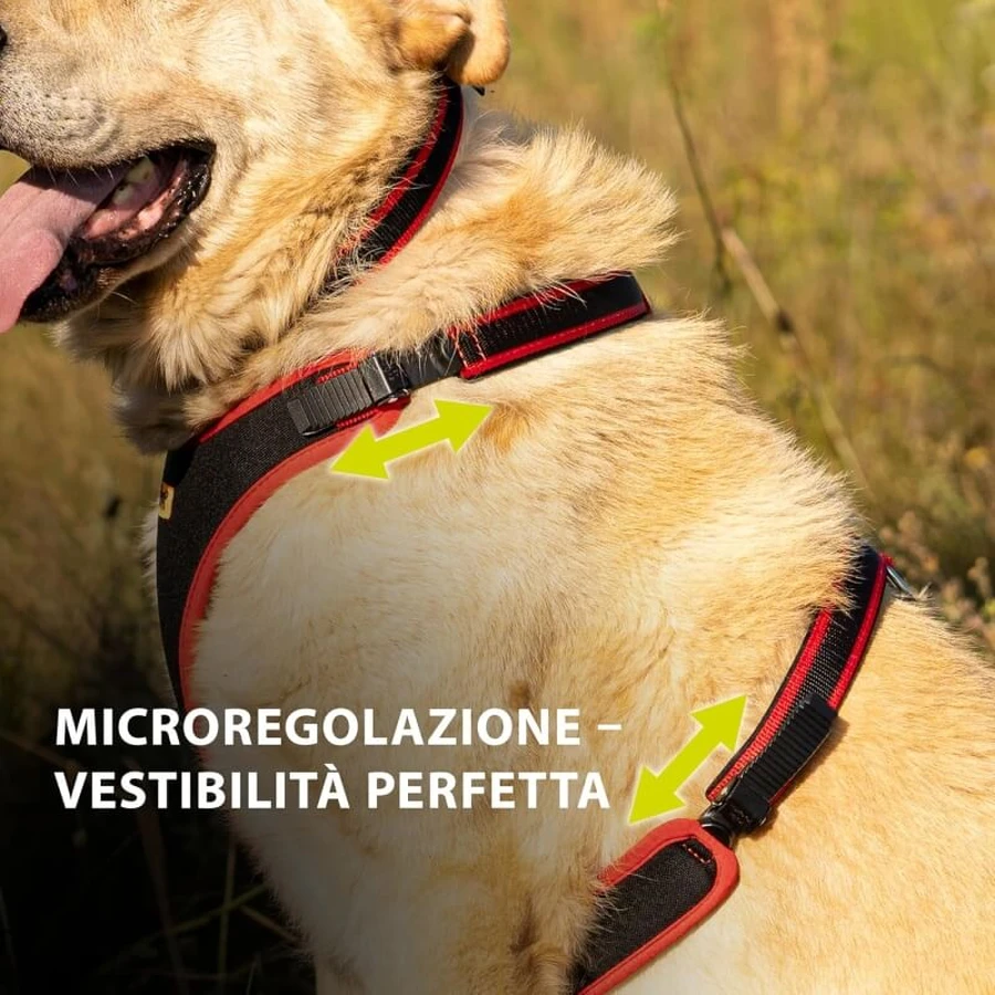 Ferplast Ergocomfort p medium rossa - pettorina ergonomica microregolabile