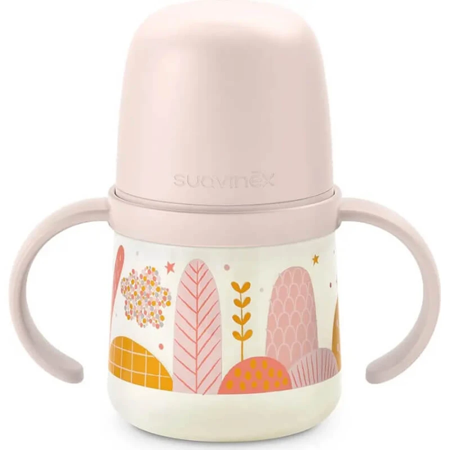 Suavinex Dreams – 150 ml auslaufsichere Flasche mit Griffen – Rosa